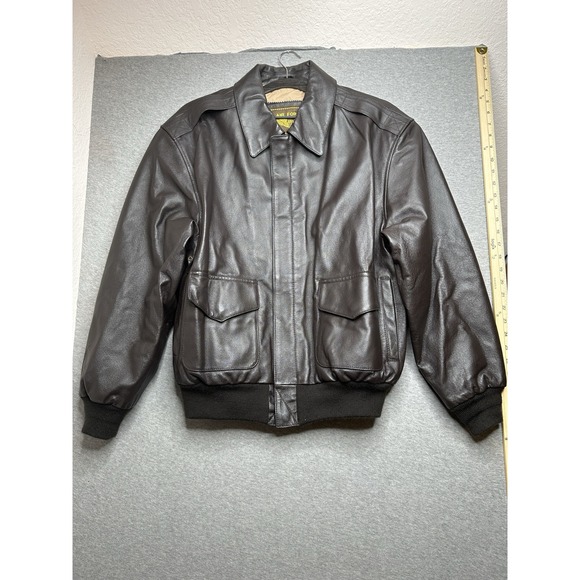 Vintage Air Force Men's Brown Landing Leathers  Bomber Jacket Size Medium M - Picture 1 of 7